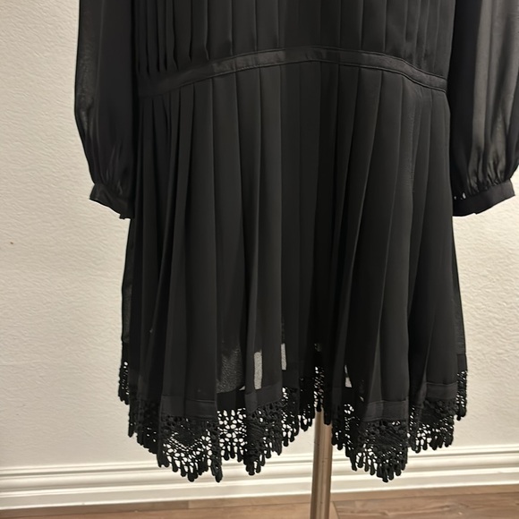 Tory Burch Sydney Pleated Black Shirt Dress - Picture 6 of 11